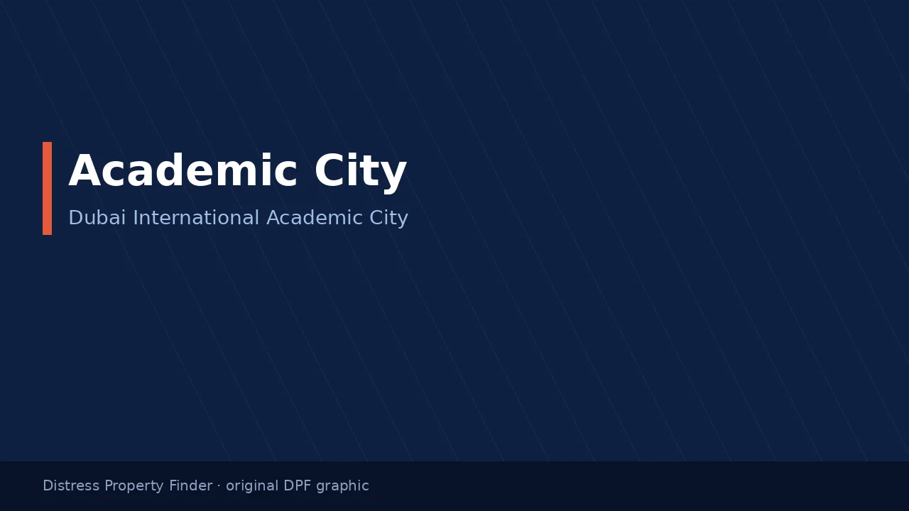 Academic City title on an original dark blue DPF graphic