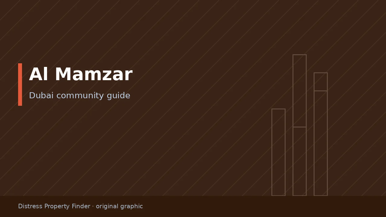 Original DPF graphic with the title Al Mamzar above a Dubai community guide subtitle