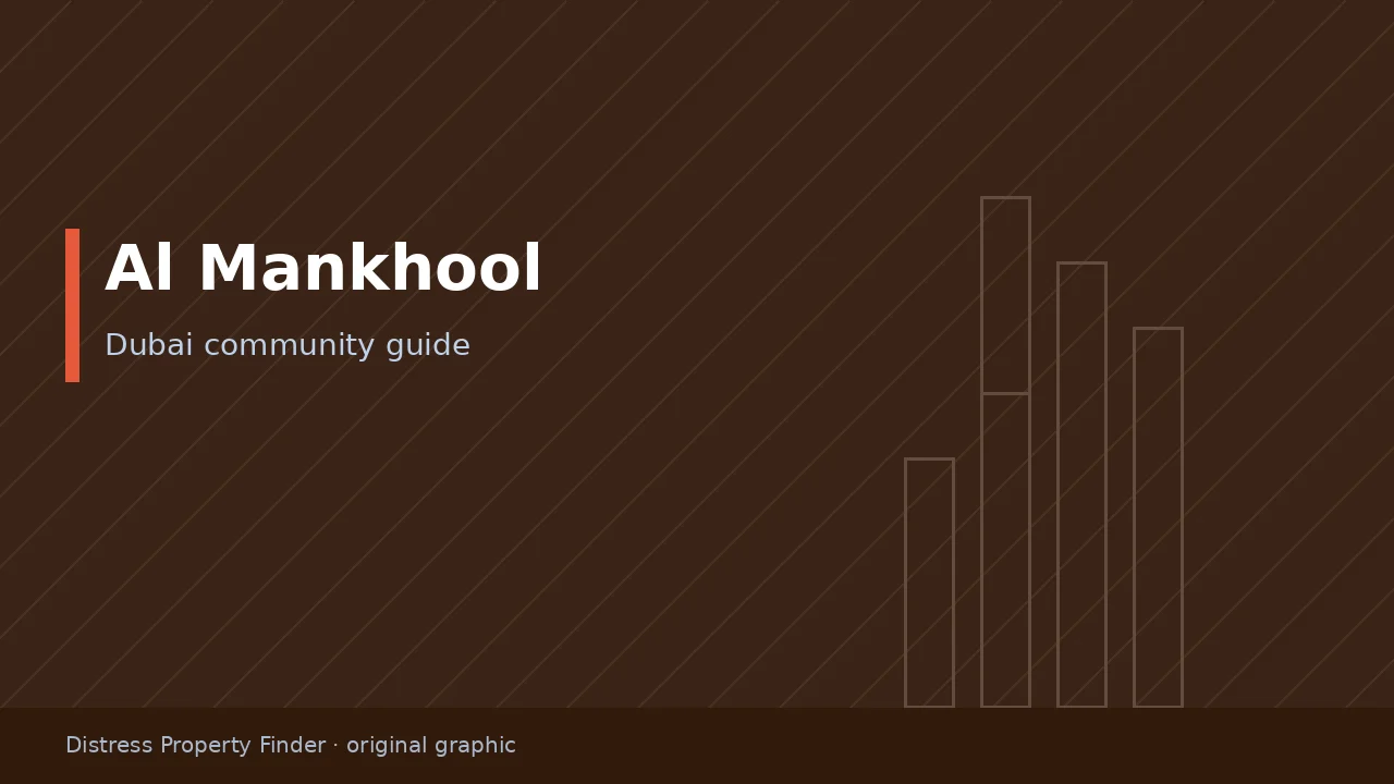 Original DPF graphic with the title Al Mankhool above a Dubai community guide subtitle