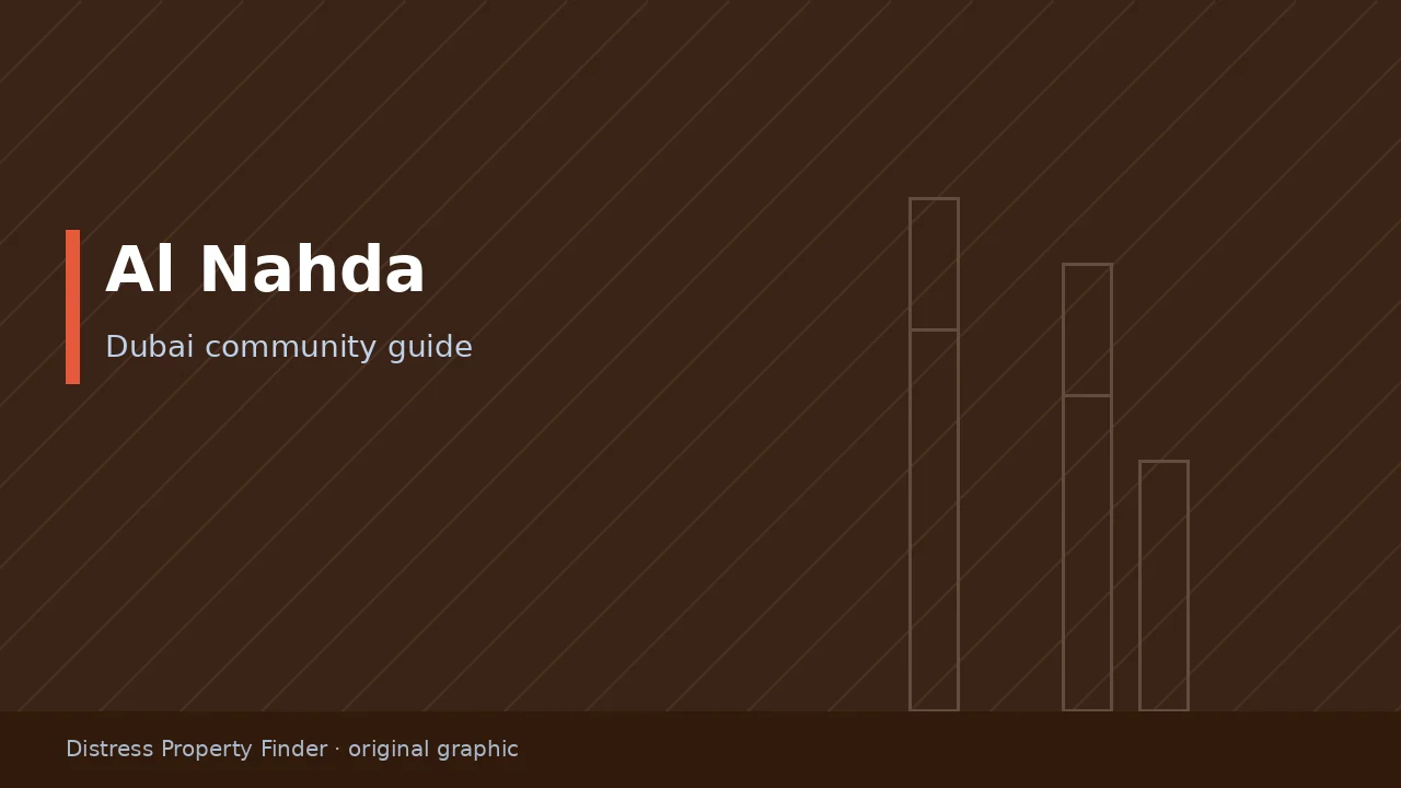 Original DPF graphic with the title Al Nahda above a Dubai community guide subtitle