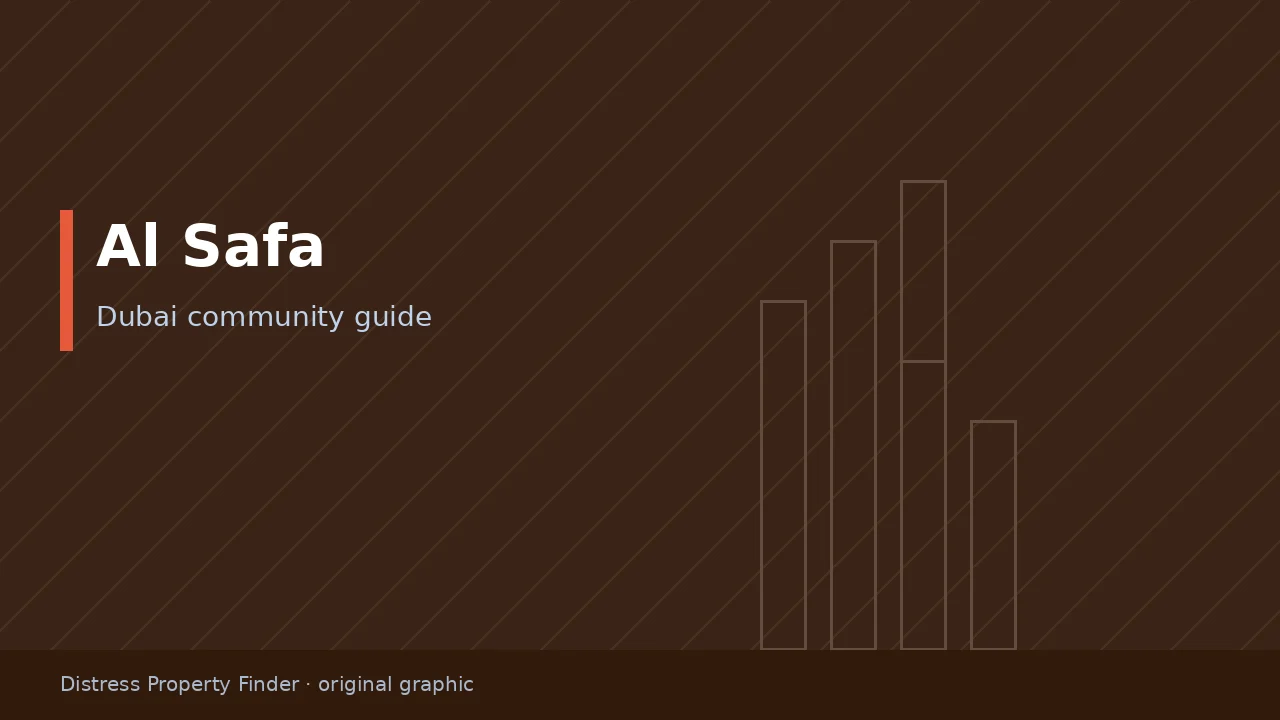 Original DPF graphic with the title Al Safa above a Dubai community guide subtitle