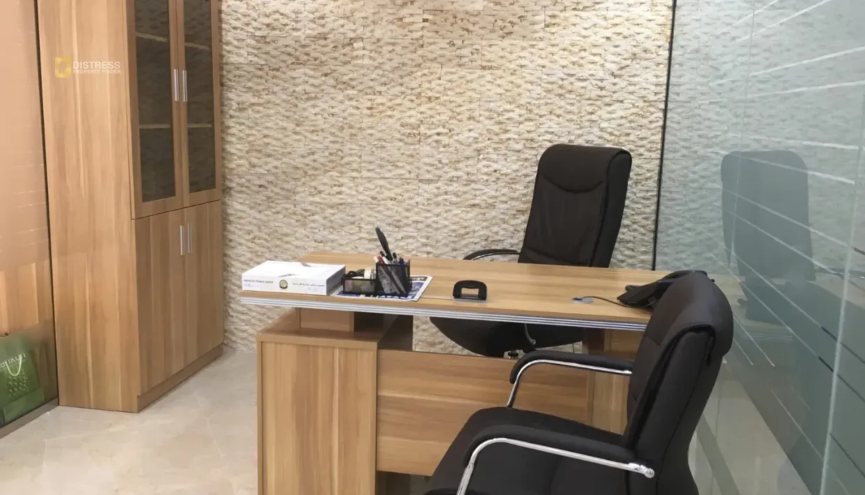 Fitted private office cabin in a commercial tower at Barsha Heights, Dubai