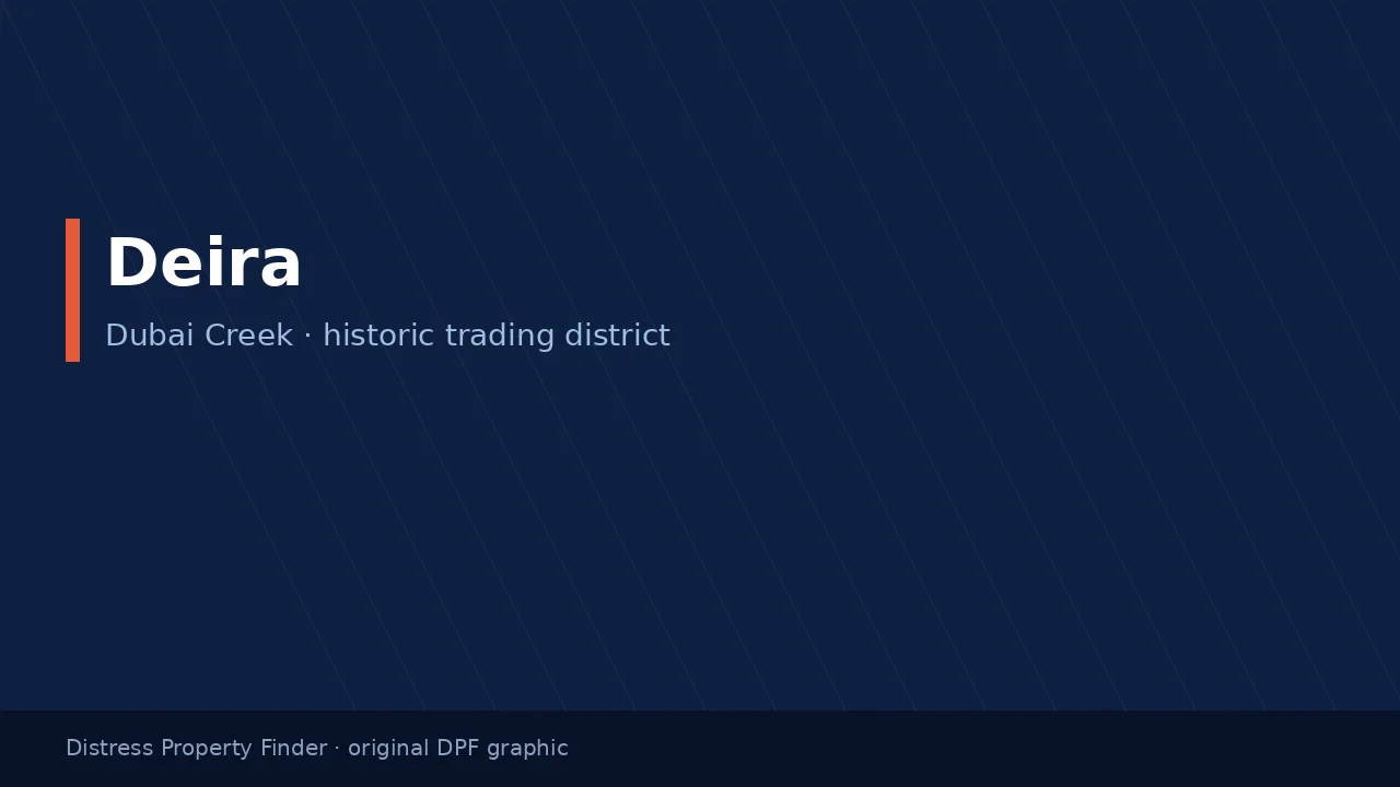 Deira title on an original dark blue DPF graphic