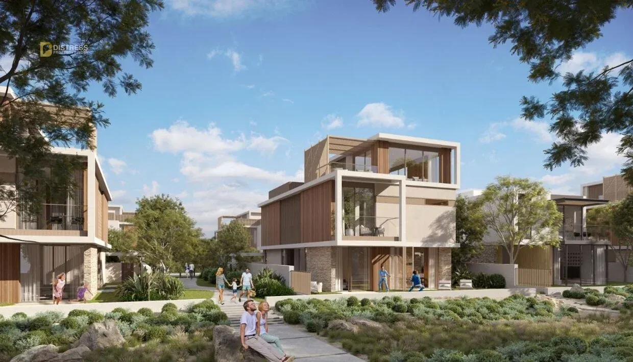 Standalone villa streetscape in The Acres by Meraas, Dubai