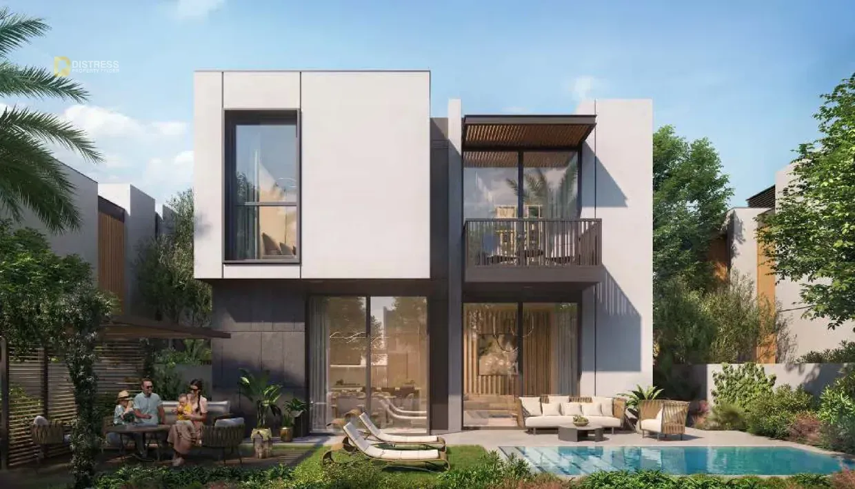 Townhouse street front inside Athlon by Aldar in Dubailand