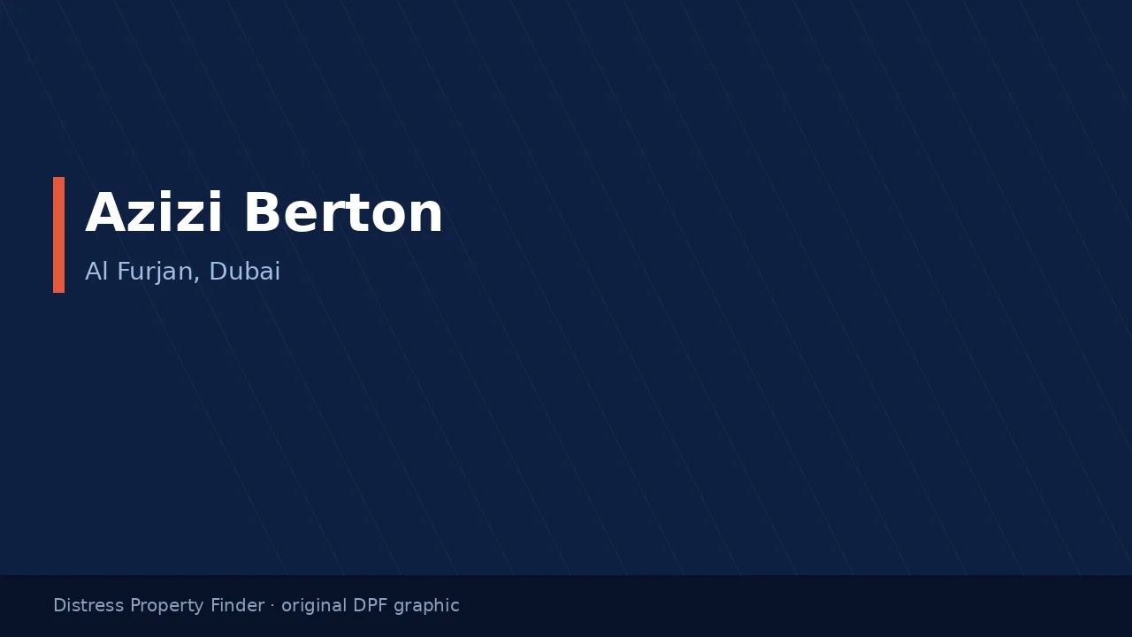 Azizi Berton name on an original dark blue DPF graphic with a Al Furjan, Dubai subtitle