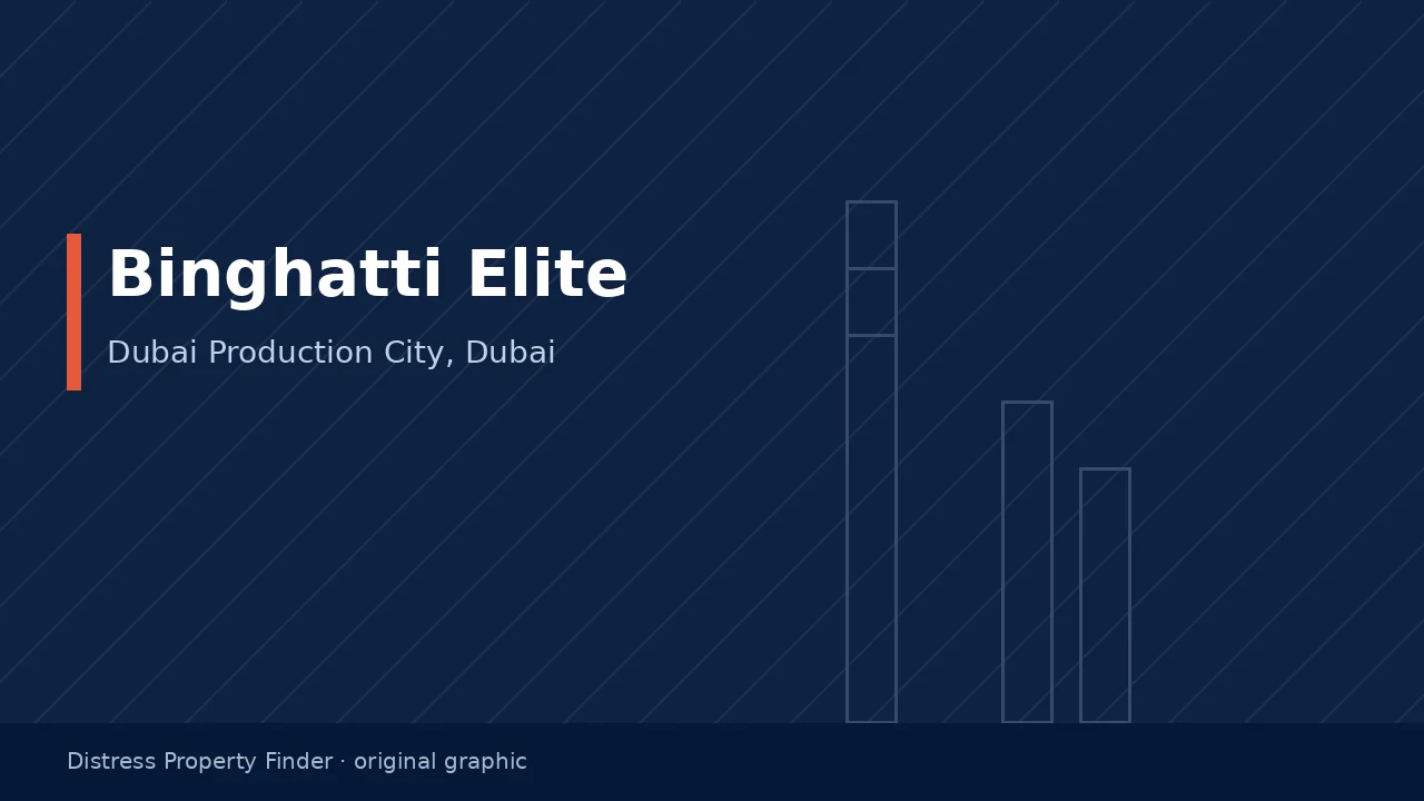 Original DPF graphic with the words Binghatti Elite above a Dubai Production City, Dubai subtitle