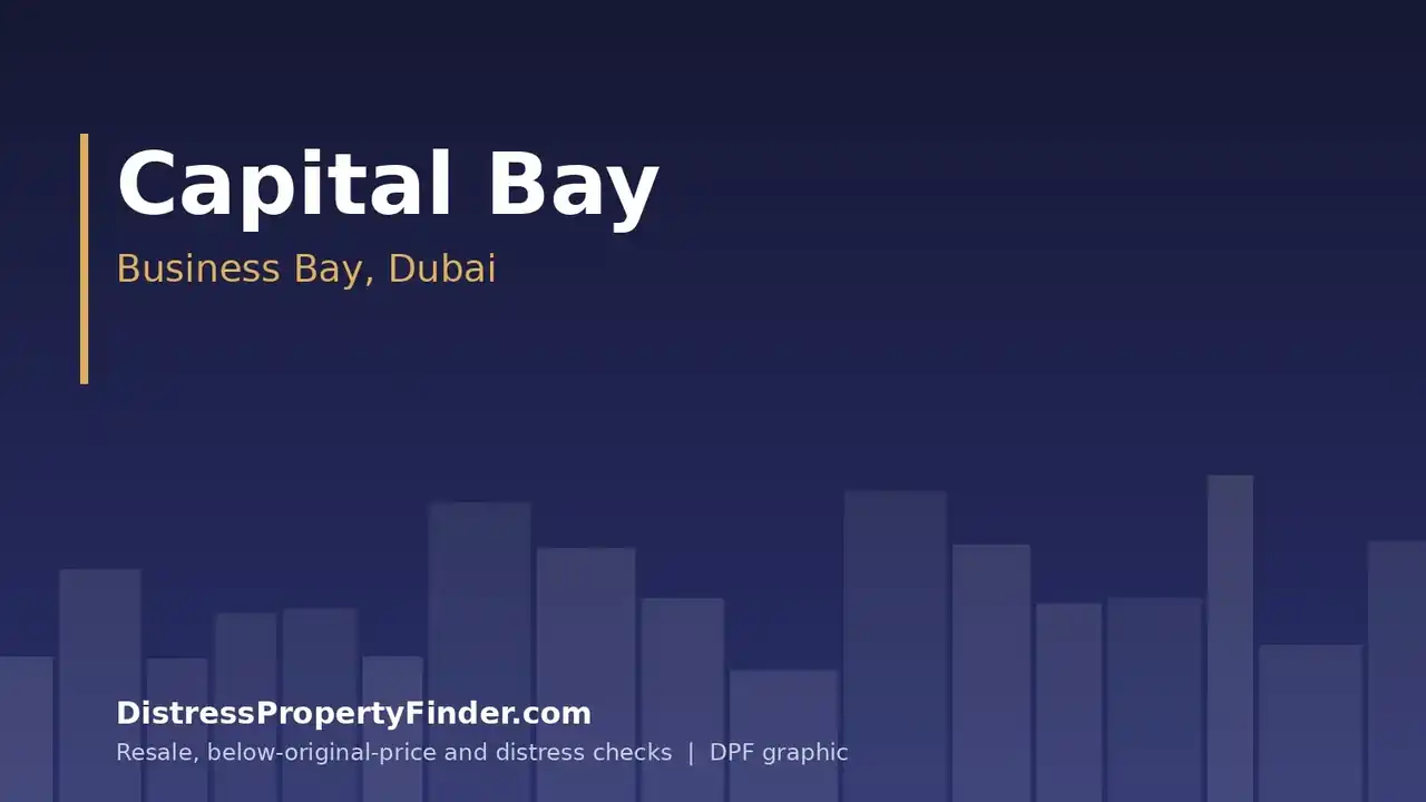 DPF graphic with the text Capital Bay, Business Bay, Dubai