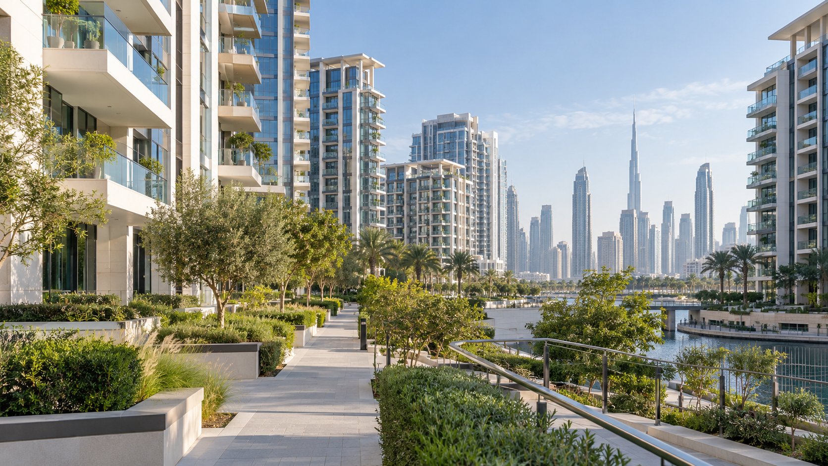 Illustrative Dubai apartment building scene used for the Jasmine at Park Town guide