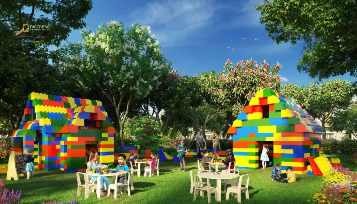 Colourful brick play structures in the Malta cluster at DAMAC Lagoons by DAMAC Properties