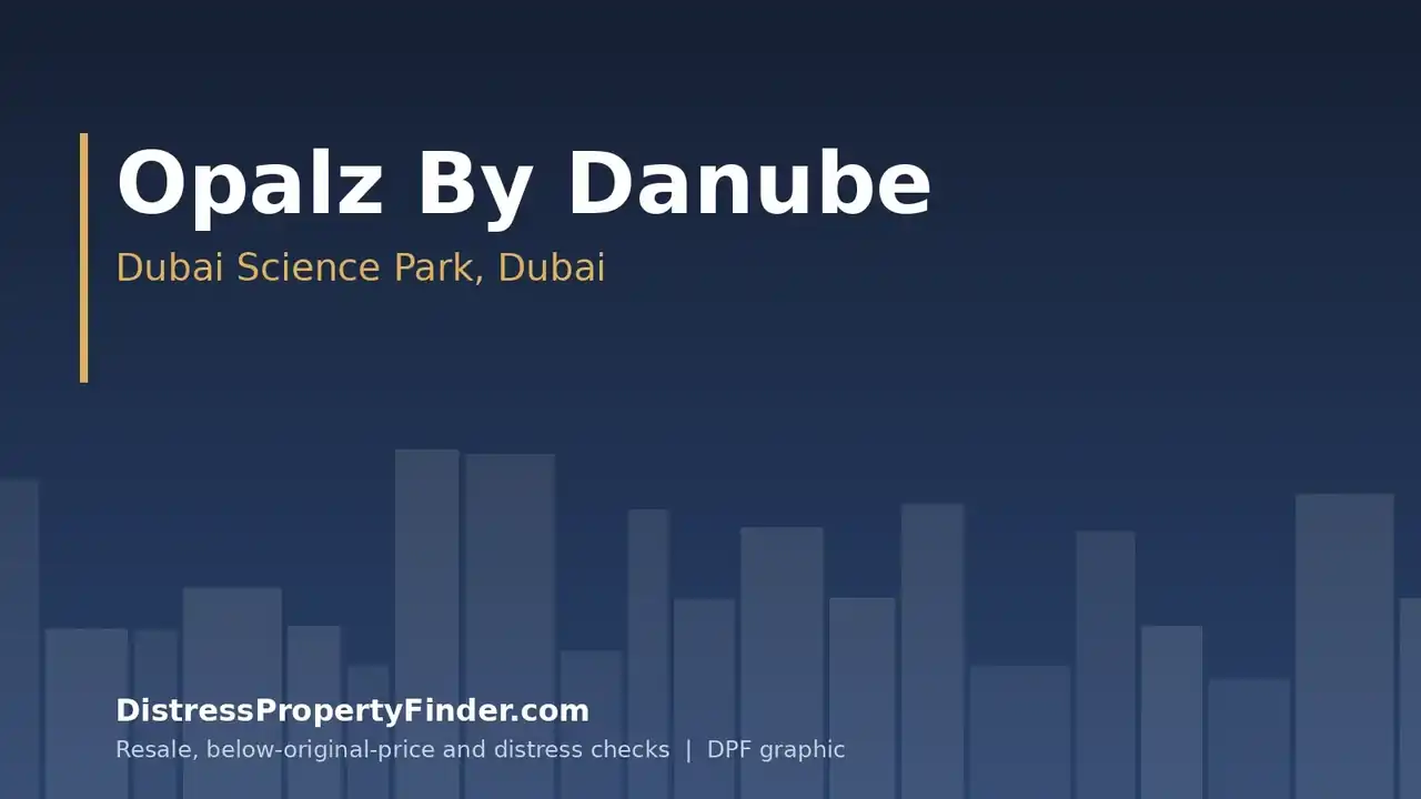 Neutral DPF graphic showing the text Opalz By Danube, Dubai Science Park