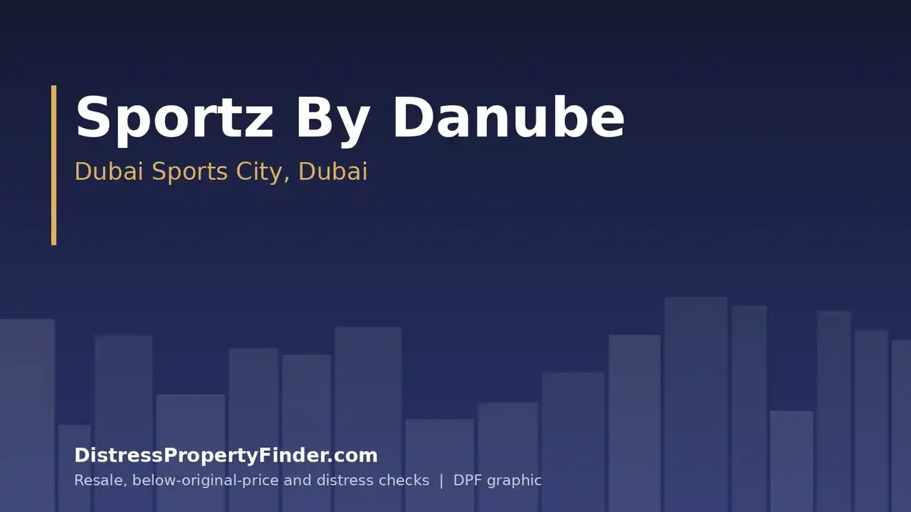 Neutral DPF graphic showing the text Sportz By Danube, Dubai Sports City