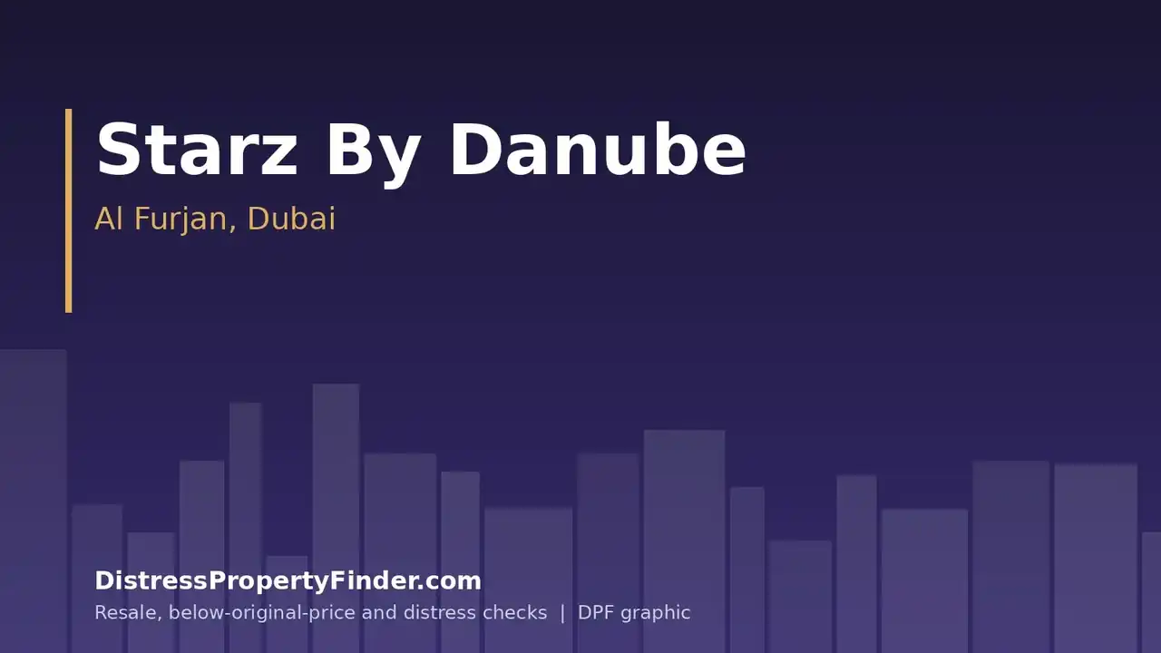 DPF hero graphic with the text Starz By Danube, Al Furjan, Dubai
