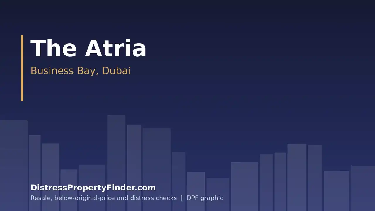 DPF graphic with the text The Atria, Business Bay