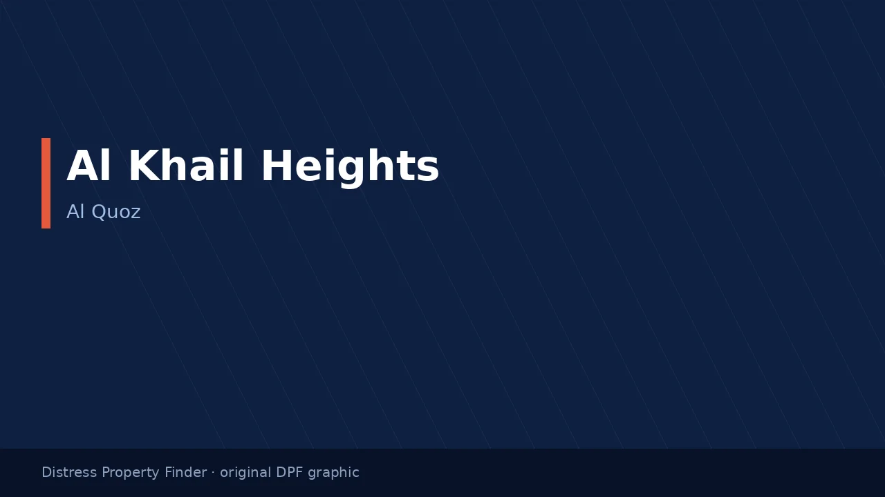 Al Khail Heights title on an original dark blue DPF graphic