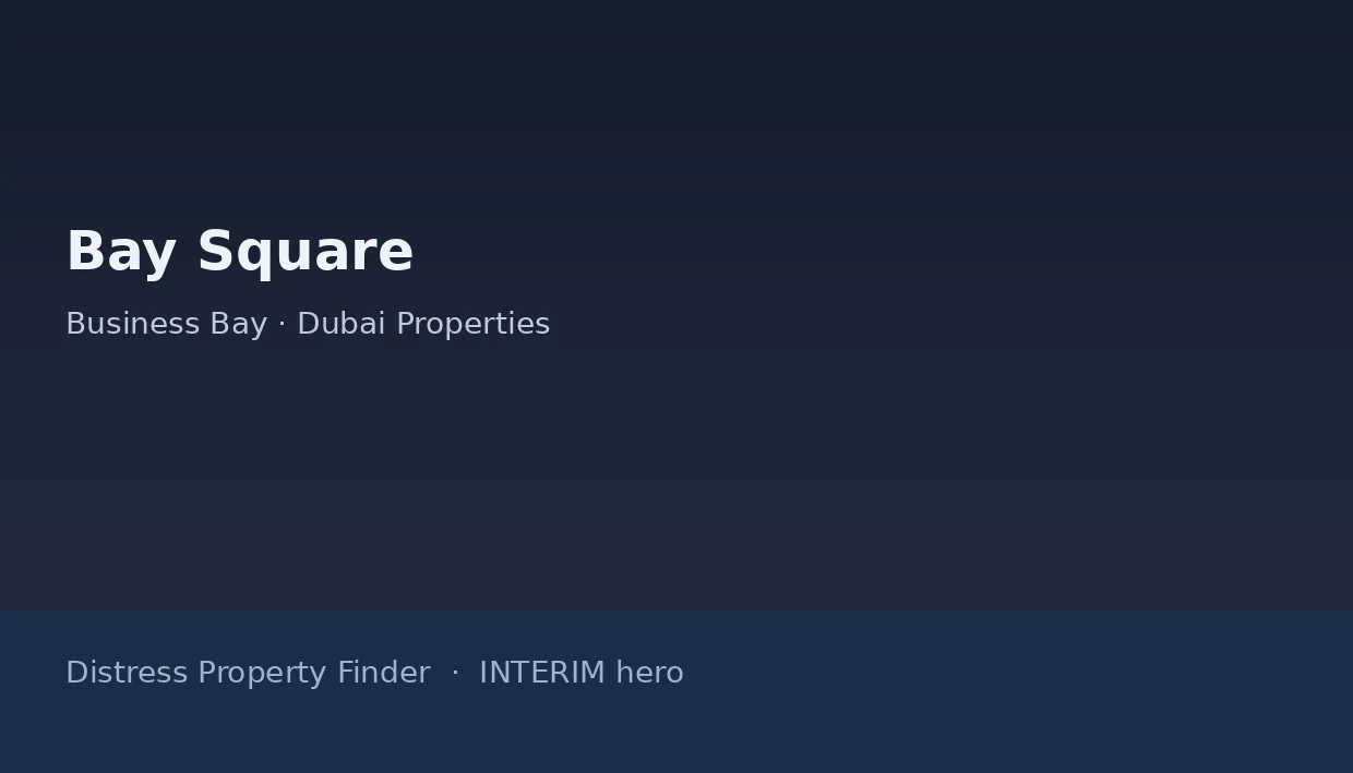 Bay Square name on a dark blue DPF interim hero graphic
