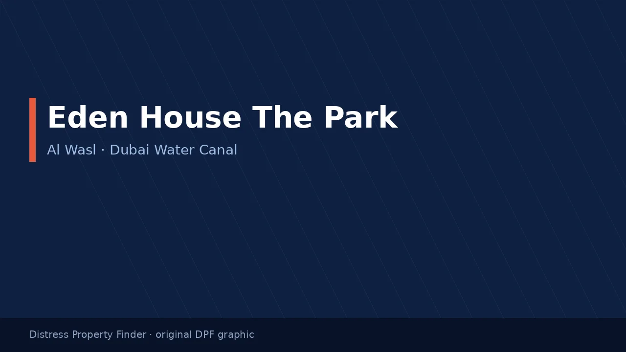 Eden House The Park title on an original dark blue DPF graphic