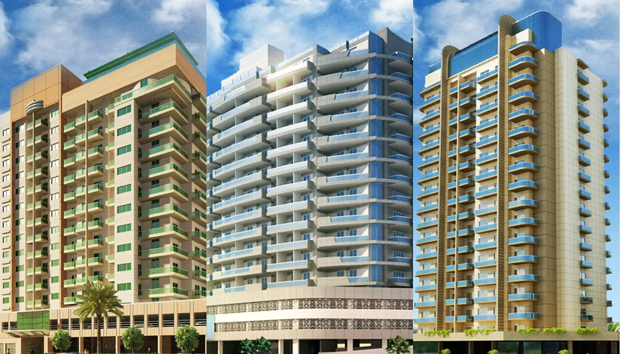 Renderings of Elite Sports Residence towers in Dubai Sports City, Dubai