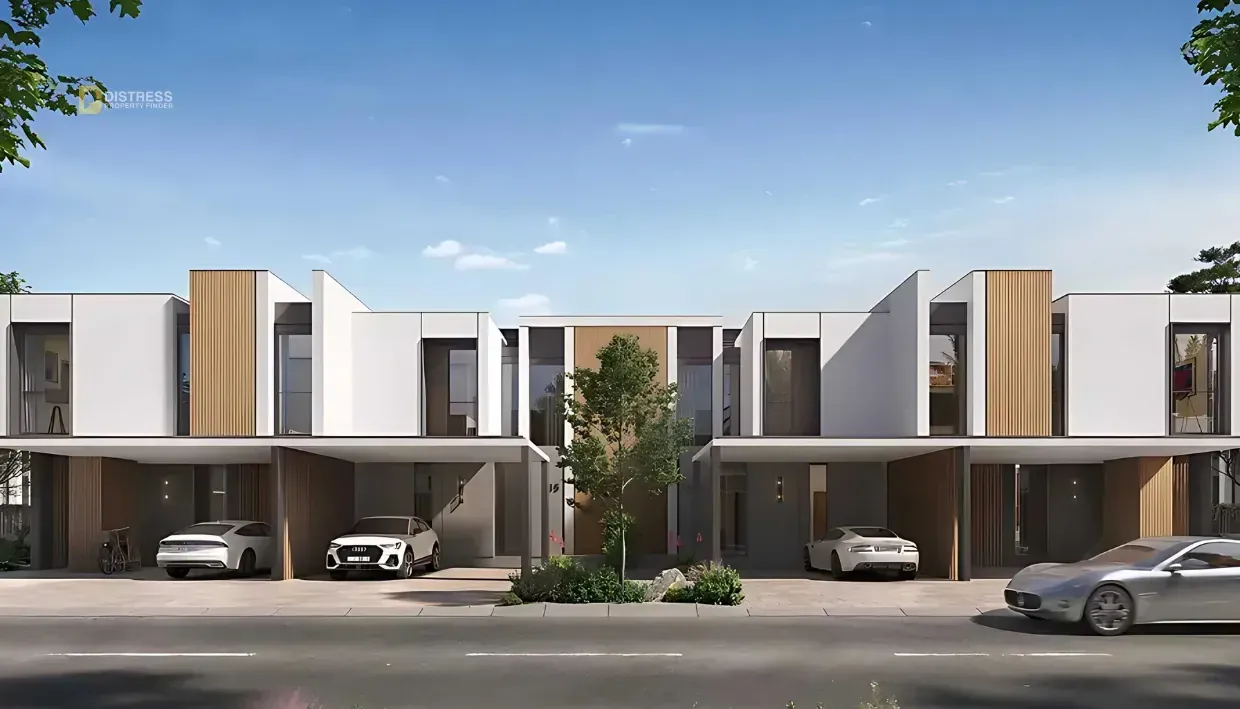 Sanctuary villa facade with pool at Haven by Aldar, Dubai