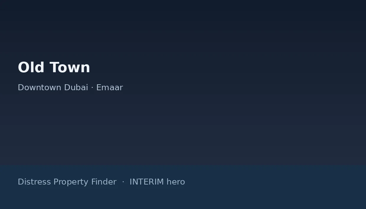 Old Town name on a dark blue DPF interim hero graphic