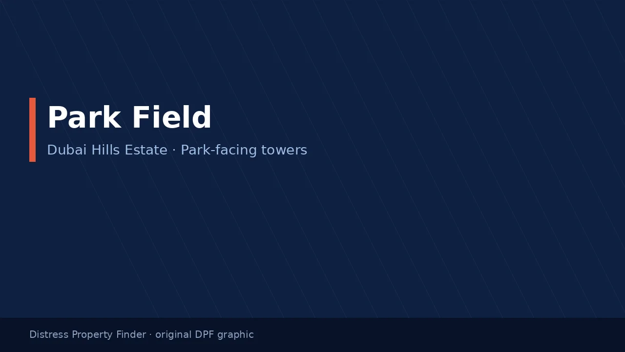 Park Field title on an original dark blue DPF graphic