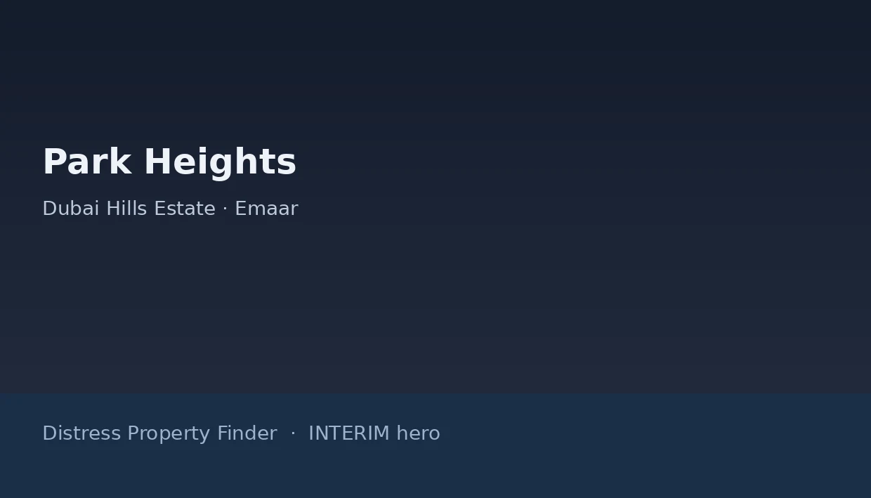 Park Heights name on a dark blue DPF interim hero graphic