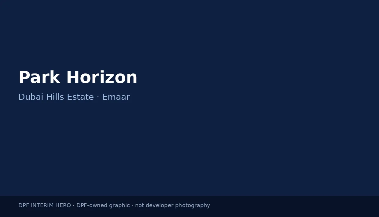 Park Horizon name on a dark blue DPF interim hero graphic