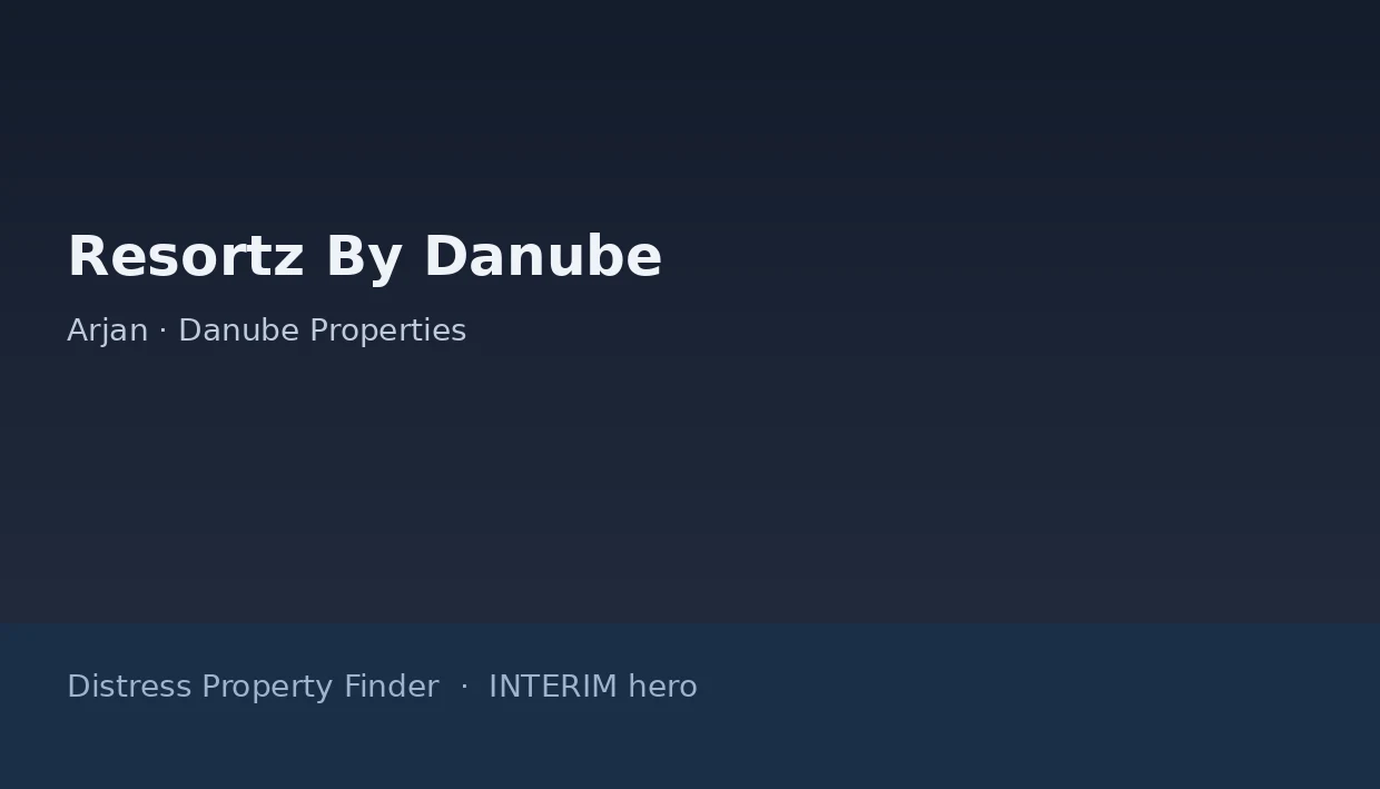Resortz By Danube name on a dark blue DPF interim hero graphic