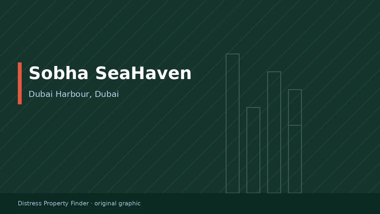 Original DPF graphic with the words Sobha SeaHaven above a Dubai Harbour, Dubai subtitle