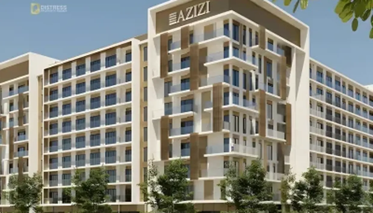 Apartment tower exterior at Azizi Beach Oasis Two, Studio City