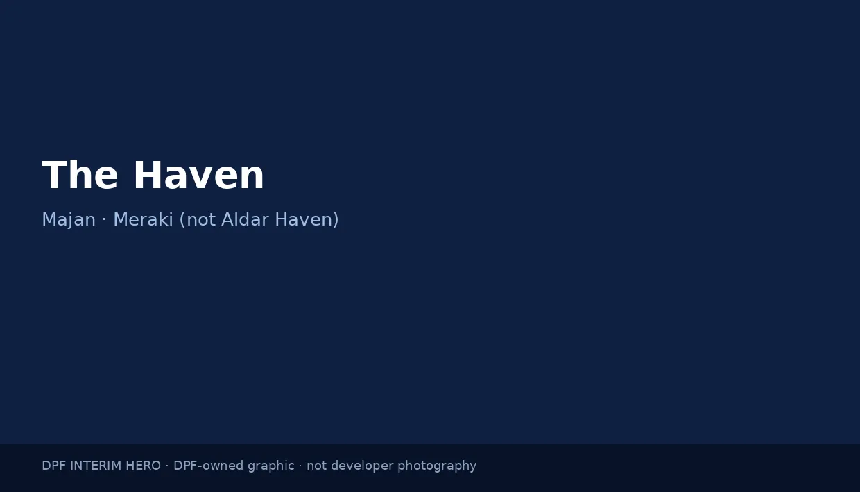 The Haven name on a dark blue DPF interim hero graphic