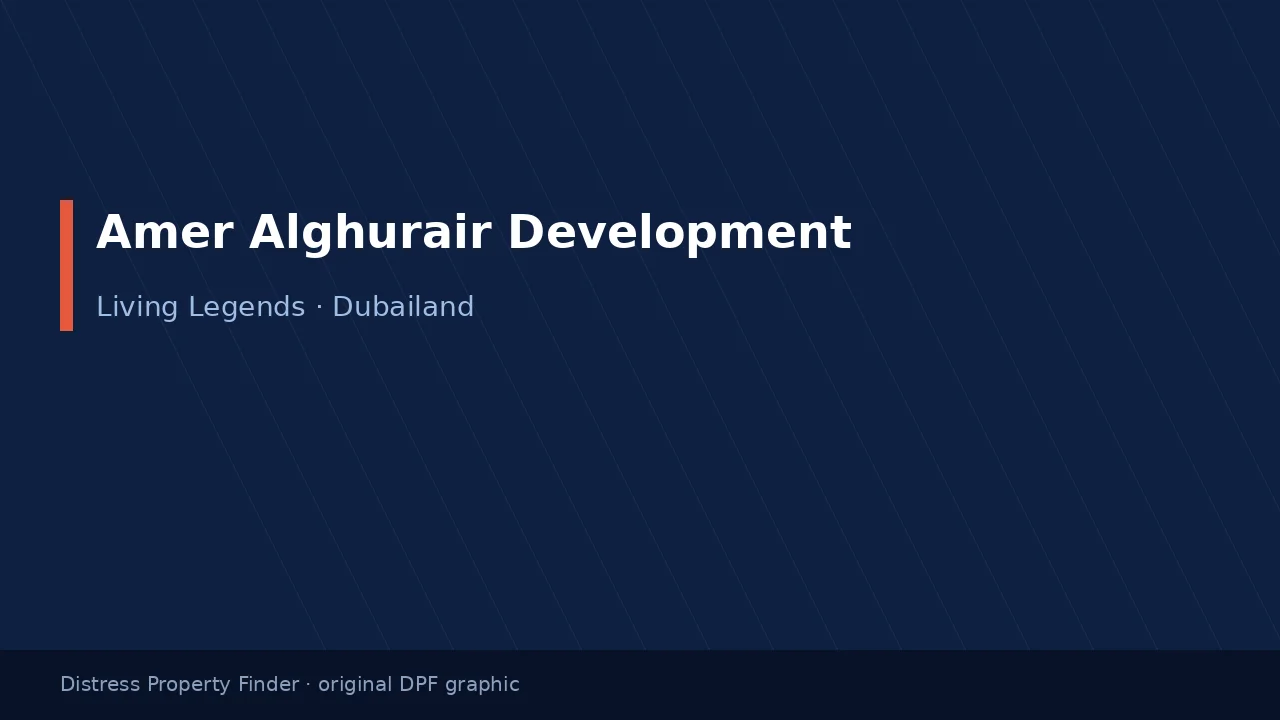 Amer Alghurair Development name on an original dark blue DPF graphic