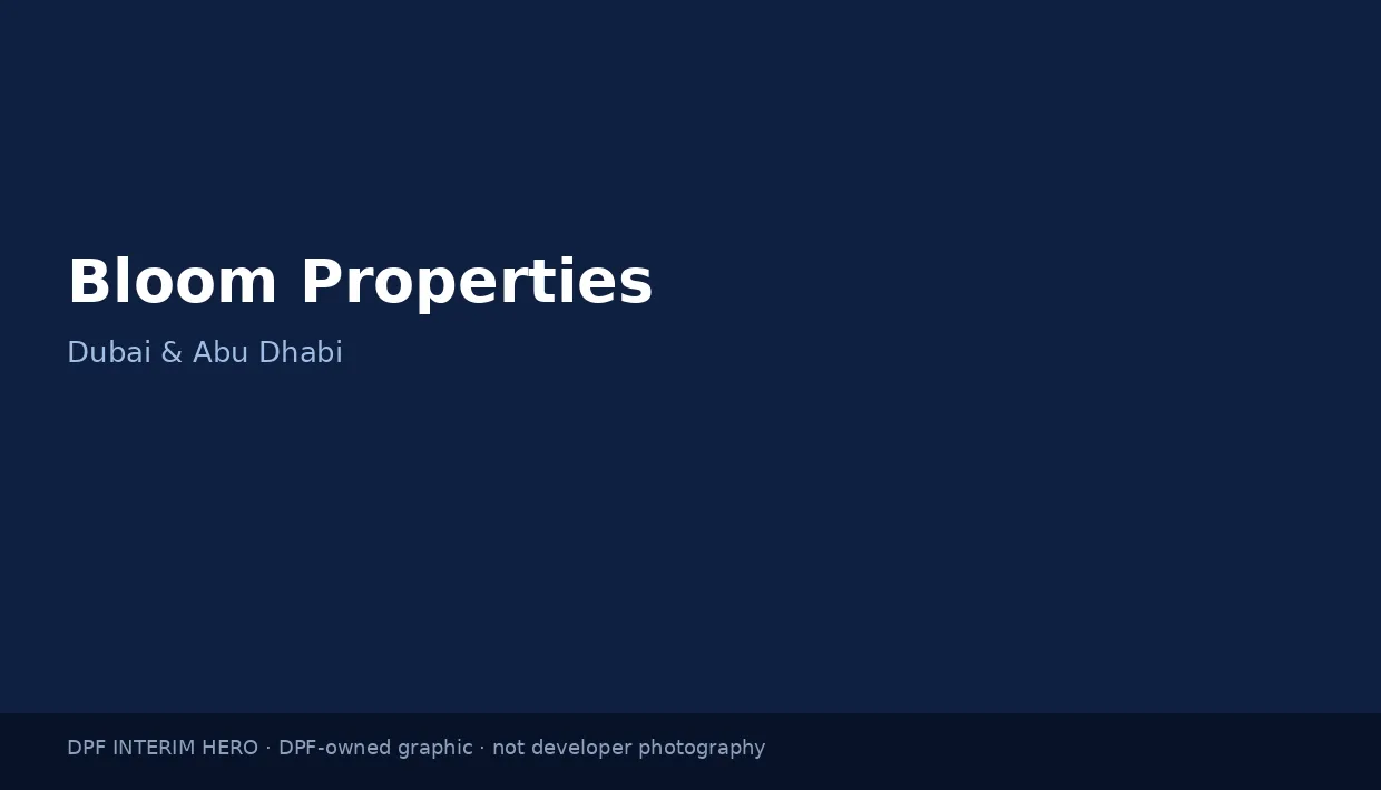 Bloom Properties name on a dark blue DPF interim hero graphic