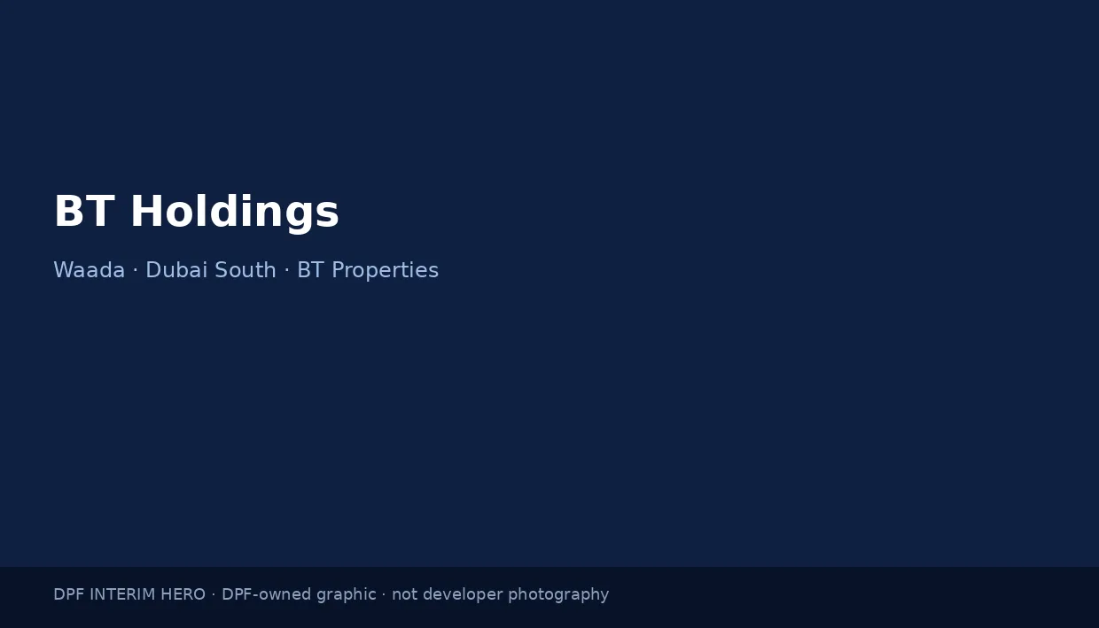 BT Holdings name on a dark blue DPF interim hero graphic