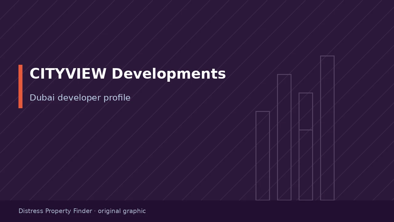 Original DPF graphic with the words CITYVIEW Developments above a Dubai developer profile subtitle