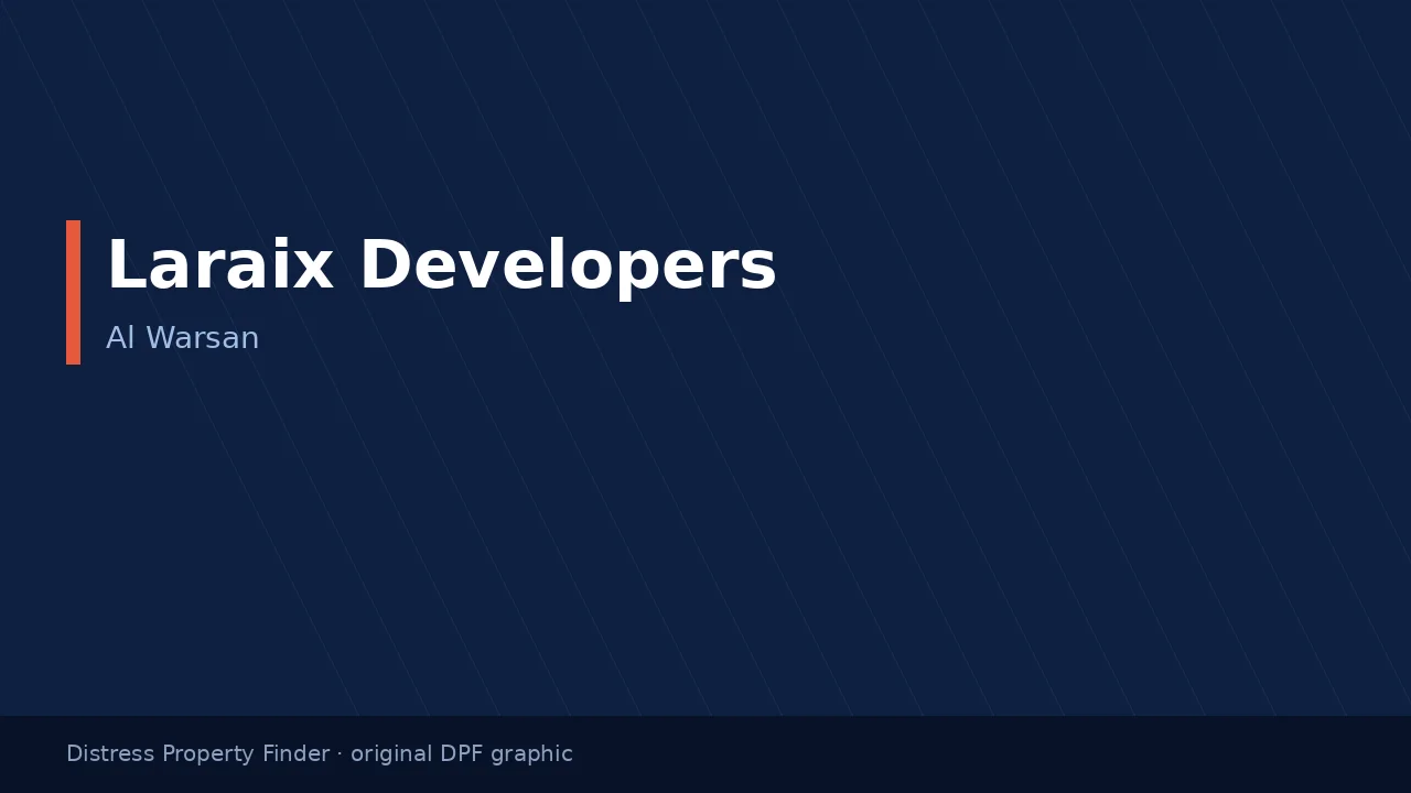 Laraix Developers name on an original dark blue DPF graphic