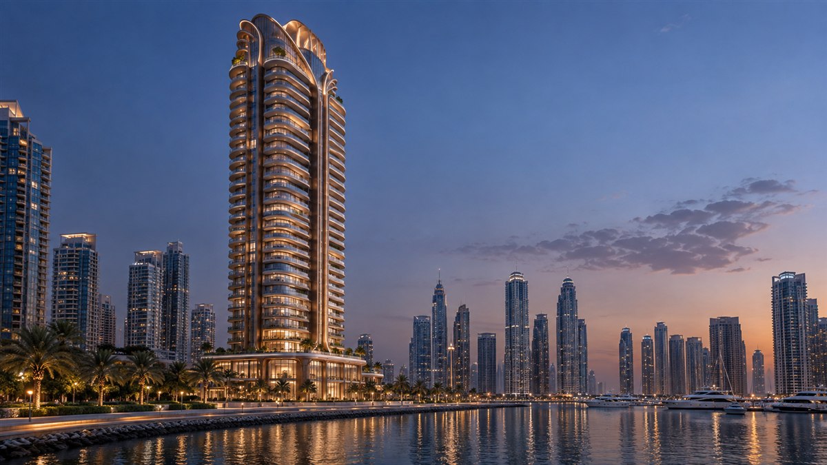 Illustrative Dubai Marina residential tower for the London Gate developer profile