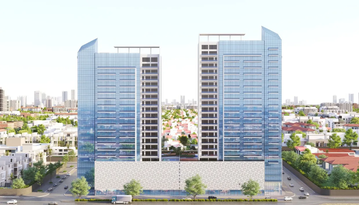 Rendering of The Vyne Residences in Jumeirah Village Triangle, developed by Metrical Real Estate Development
