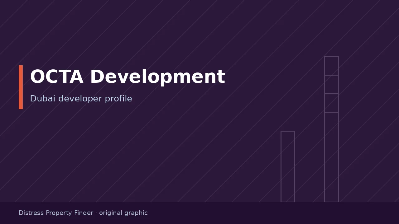 Original DPF graphic with the title OCTA Development above a Dubai developer profile subtitle