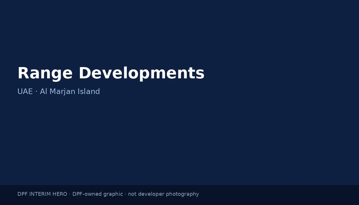 Range Developments name on a dark blue DPF interim hero graphic