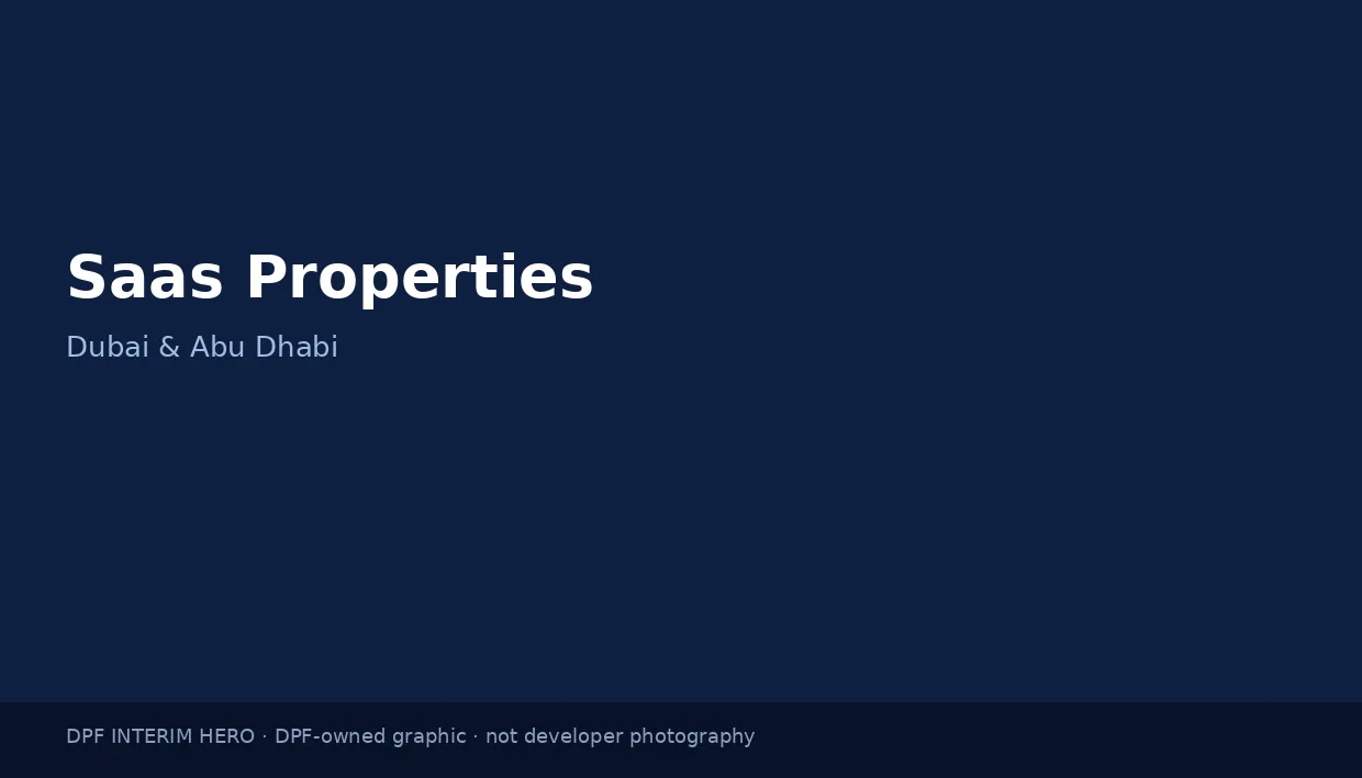 Saas Properties name on a dark blue DPF interim hero graphic