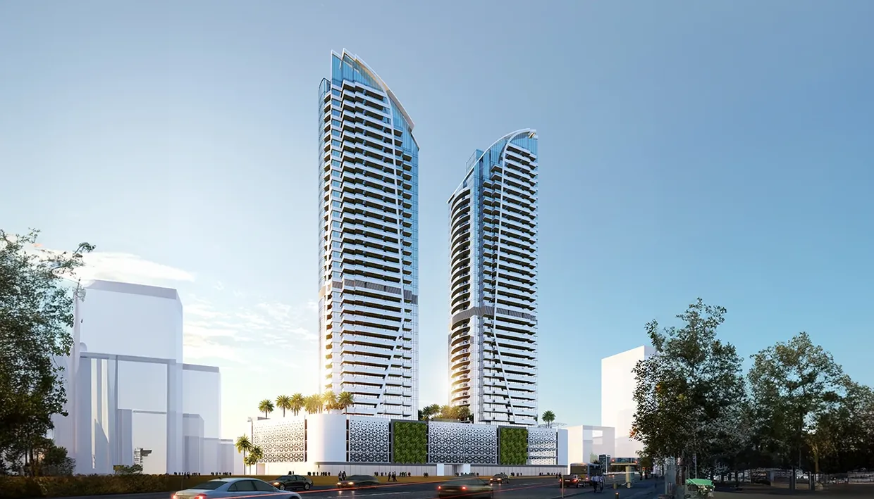 Rendering of Red Square Towers in Jumeirah Village Triangle, developed by Tiger Properties