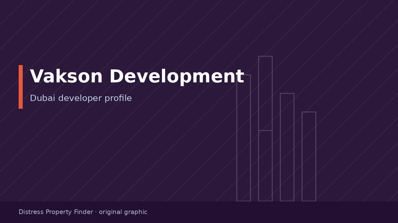 Original DPF graphic with the title Vakson Development above a Dubai developer guide subtitle