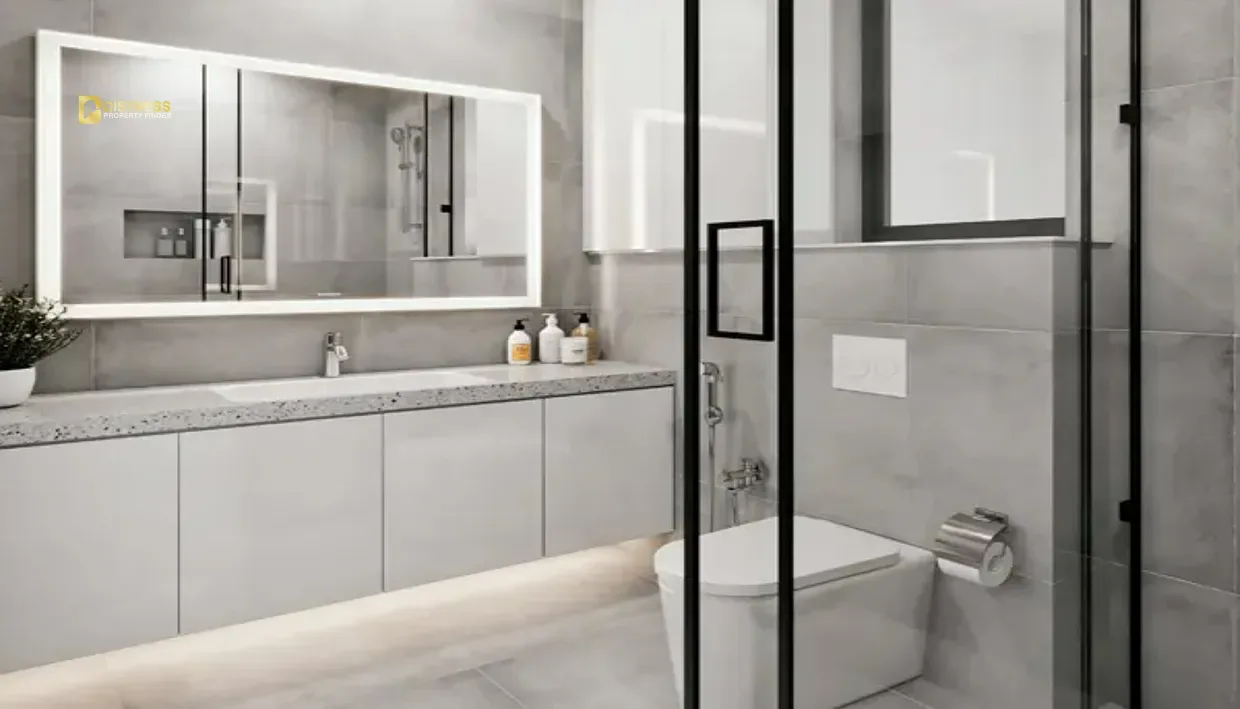 1-Bedroom Apartment Bluebell Residence Jumeirah Village Circle — Bathroom