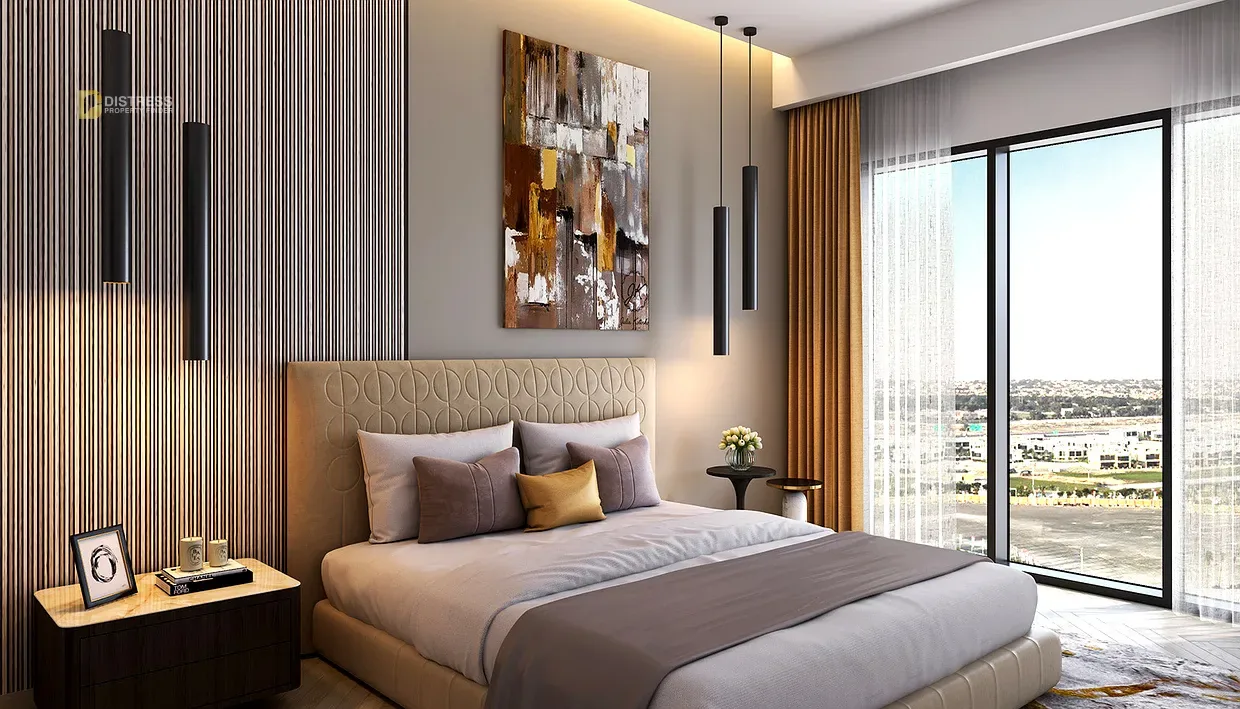 1-Bedroom Apartment Golf Gate 2 Damac Hills — Distress Bedroom Study Dubai Furnished Master Bedroom