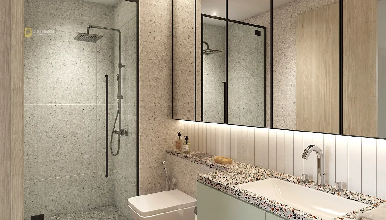 1-Bedroom Apartment Golf Gate 2 Damac Hills — Distress Bedroom Study Dubai Furnished Bathroom