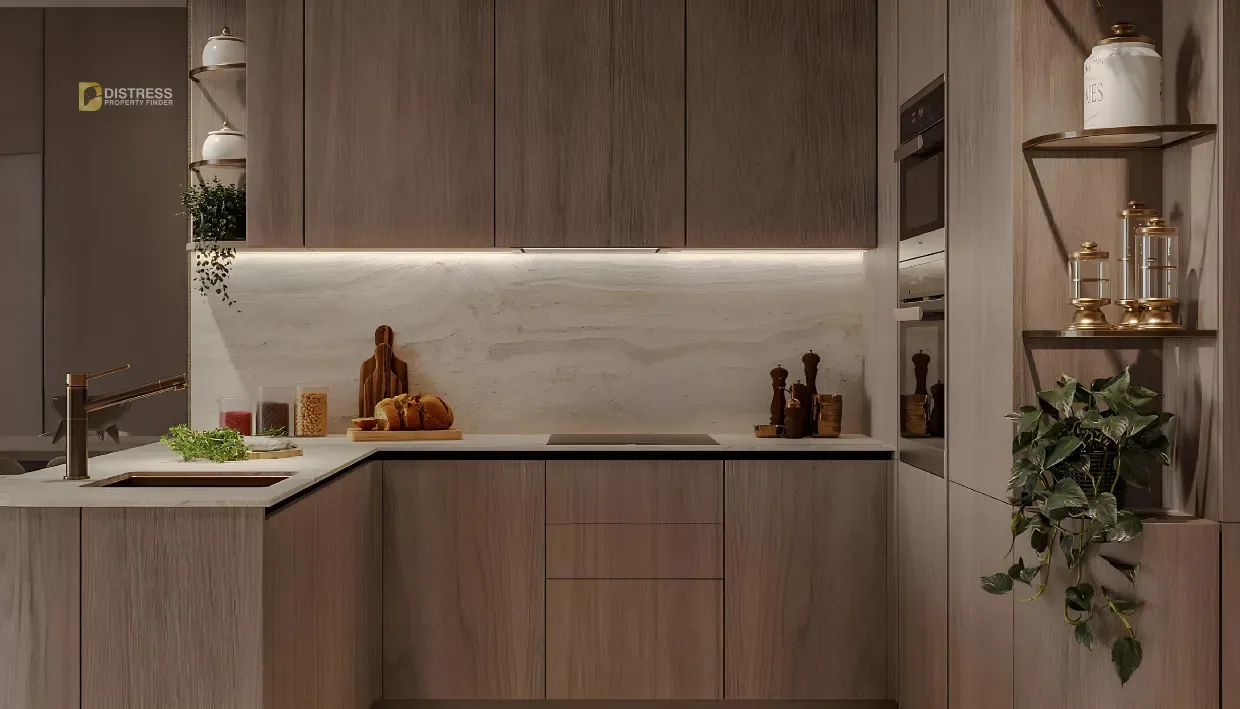 1-Bedroom Apartment Pearl House 4 Jumeirah Village Circle — At Dubai Imtiaz Developments Kitchen