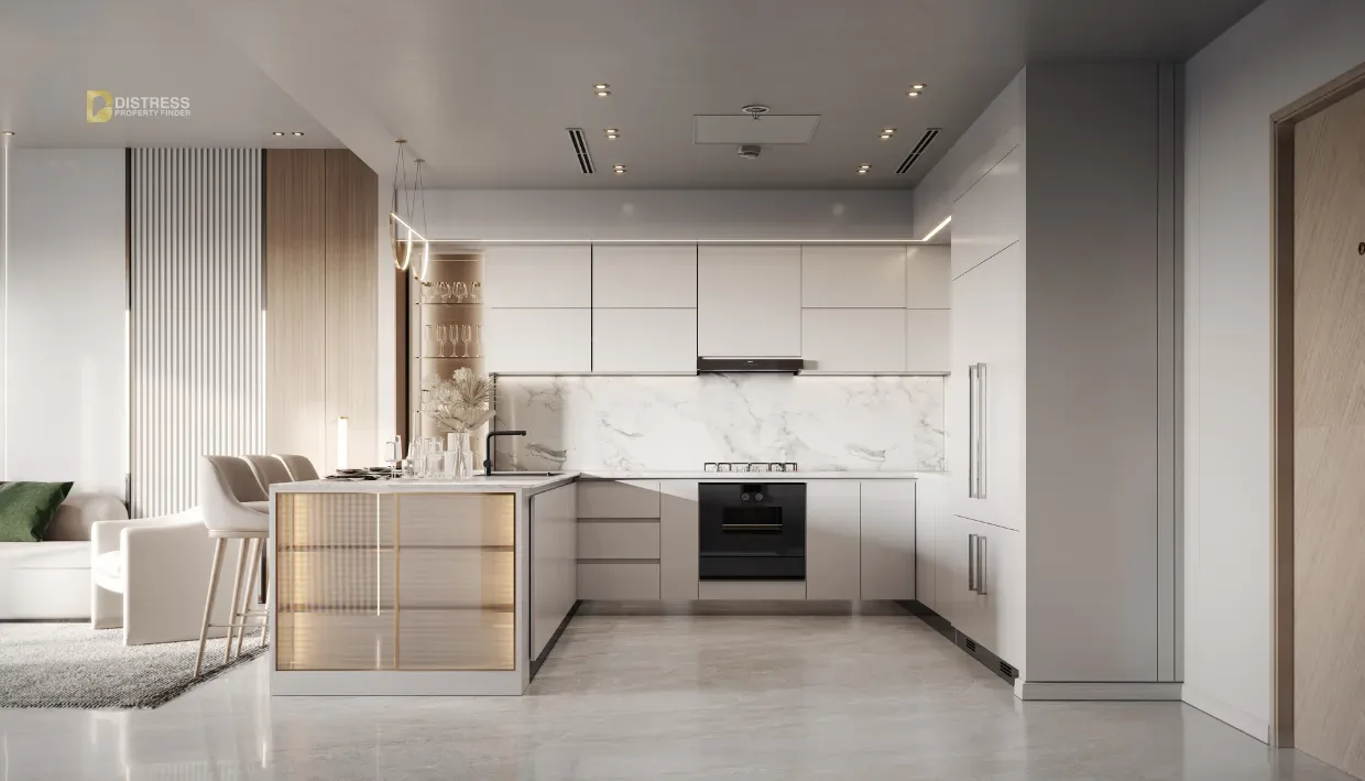 1-Bedroom Apartment Binghatti Azure Jumeirah Village Circle — At Jumeirah Village Circle By Developers Kitchen