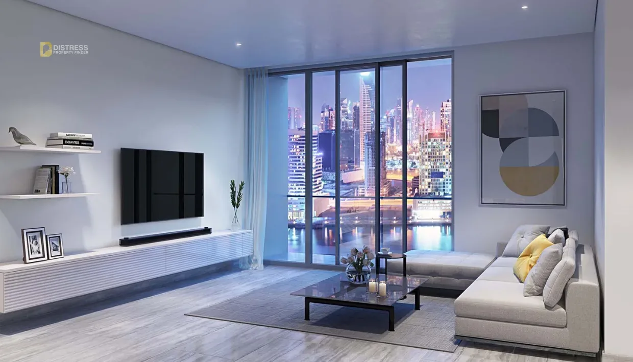 1-Bedroom Apartment Peninsula One Business Bay — Furnished Studio Burj Khalifa Di Tv Lounge