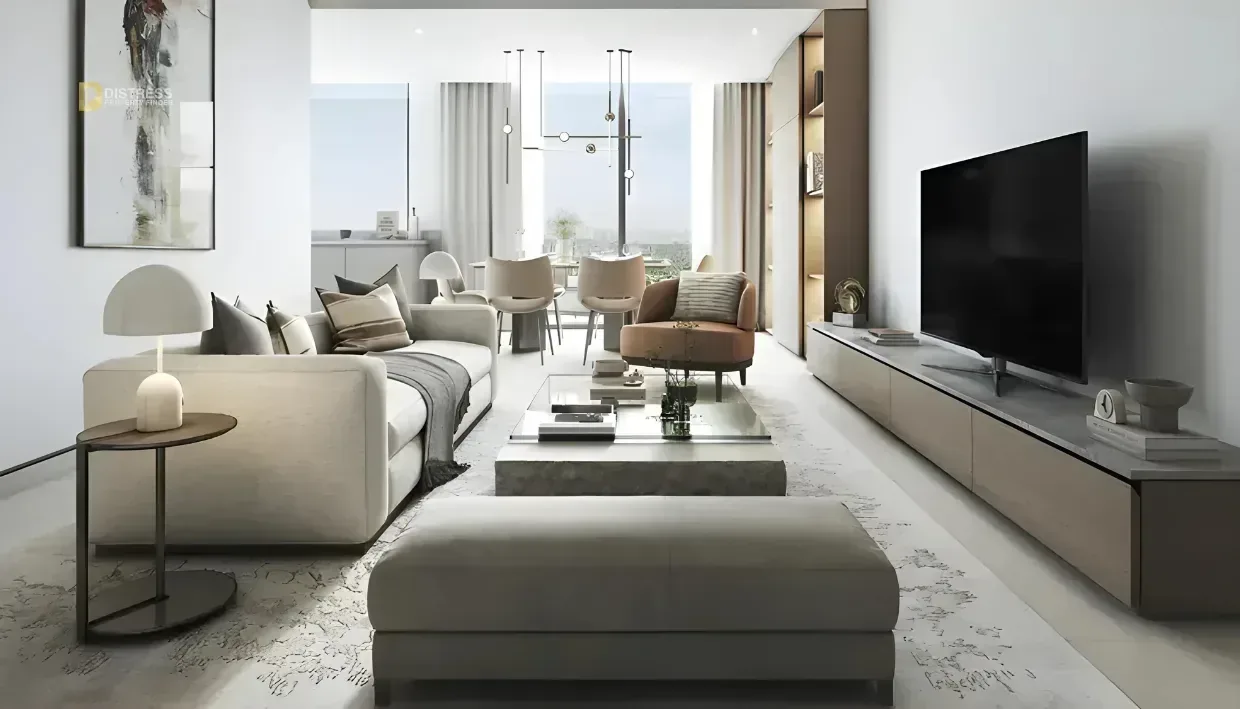 1-Bedroom Apartment 350 Riverside Crescent Sobha Hartland 2 — Study Khalifa Tv Lounge